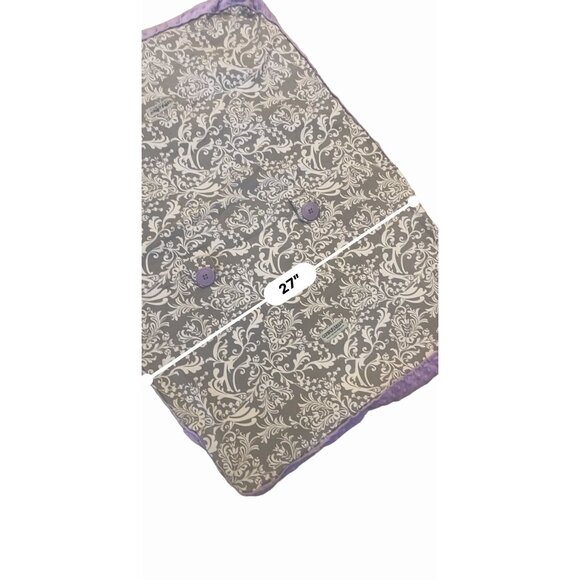Car Seat Canopy Purple & Gray Baby Carseat Fleece Minky Back - Picture 3 of 5